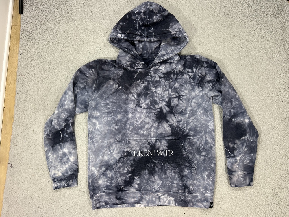 Standard Issue Hoodie Mens Medium Gray Tie Dye URBN WTR Graphic Pullover USA
